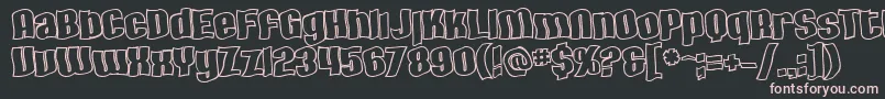 SfHallucinationOutline-fontti – vaaleanpunaiset fontit mustalla taustalla