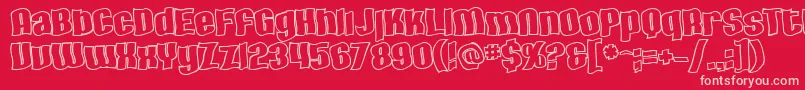 SfHallucinationOutline Font – Pink Fonts on Red Background
