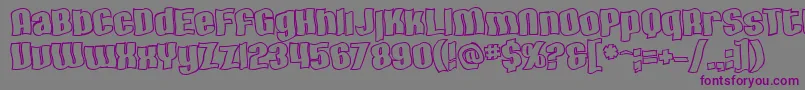 SfHallucinationOutline-fontti – violetit fontit harmaalla taustalla