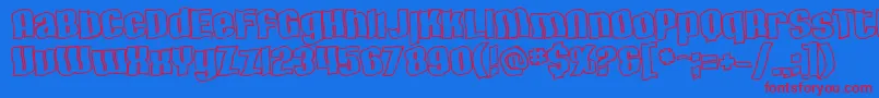 SfHallucinationOutline-Schriftart – Rote Schriften auf blauem Hintergrund