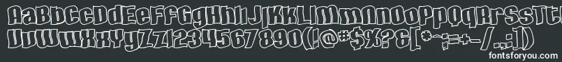 Шрифт SfHallucinationOutline – белые шрифты на чёрном фоне