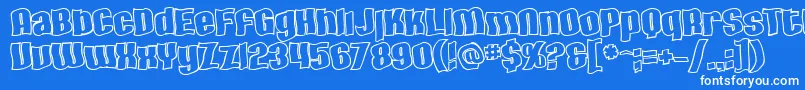 SfHallucinationOutline-fontti – valkoiset fontit sinisellä taustalla