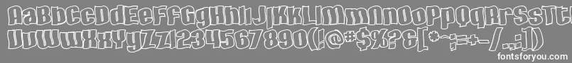 SfHallucinationOutline-Schriftart – Weiße Schriften auf grauem Hintergrund