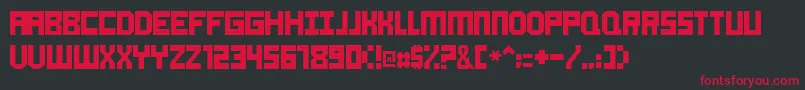Aokay-Schriftart – Rote Schriften auf schwarzem Hintergrund