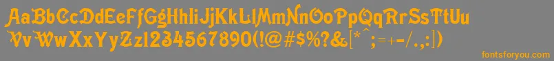 Birusa-Schriftart – Orangefarbene Schriften auf grauem Hintergrund