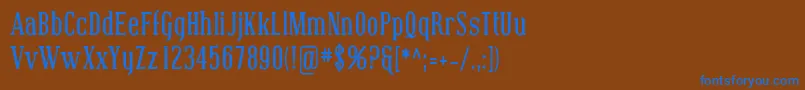 フォントCovingtonCondBold – 茶色の背景に青い文字