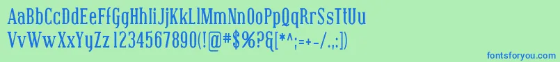 CovingtonCondBold Font – Blue Fonts on Green Background