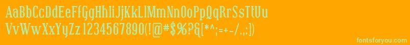CovingtonCondBold Font – Green Fonts on Orange Background