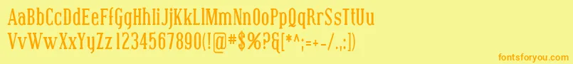 CovingtonCondBold Font – Orange Fonts on Yellow Background