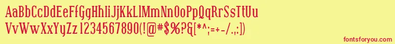 CovingtonCondBold Font – Red Fonts on Yellow Background