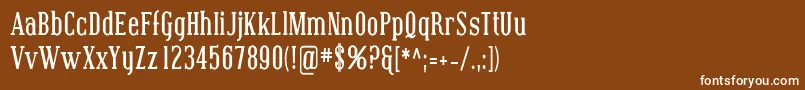 フォントCovingtonCondBold – 茶色の背景に白い文字