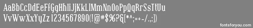 フォントCovingtonCondBold – 灰色の背景に白い文字