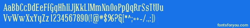 フォントCovingtonCondBold – 黄色の文字、青い背景