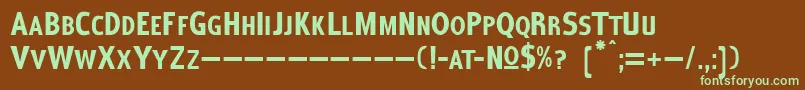Czcionka CoffeeShopBoldTrialVersion – zielone czcionki na brązowym tle