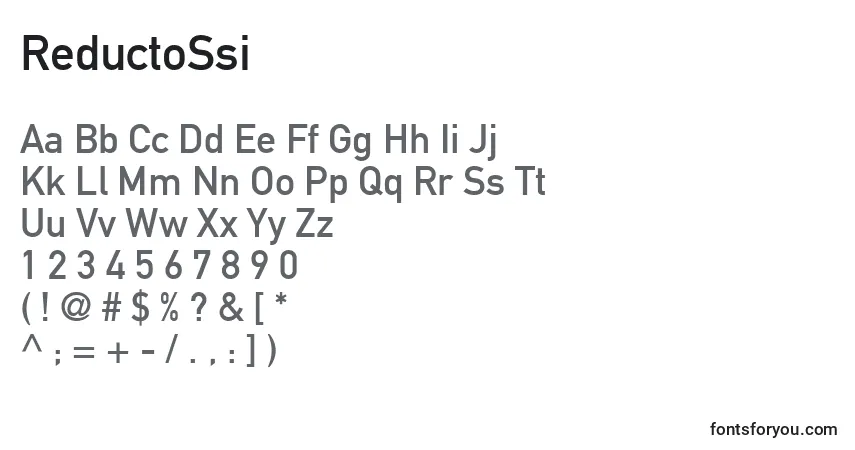 ReductoSsi-fontti – aakkoset, numerot, erikoismerkit