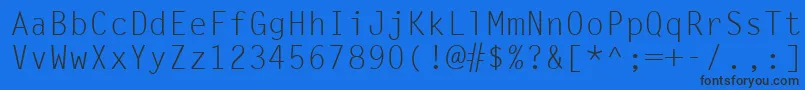 Czcionka LetterGothicLt – czarne czcionki na niebieskim tle