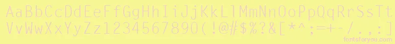 Czcionka LetterGothicLt – różowe czcionki na żółtym tle