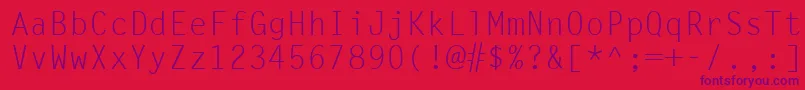 LetterGothicLt Font – Purple Fonts on Red Background