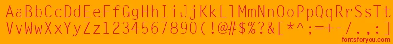 LetterGothicLt Font – Red Fonts on Orange Background