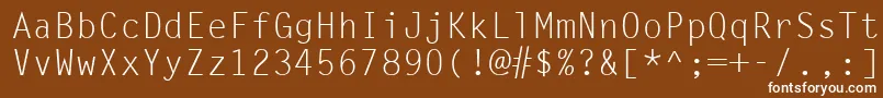 Шрифт LetterGothicLt – белые шрифты на коричневом фоне