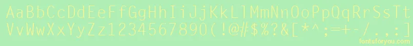 Fonte LetterGothicLt – fontes amarelas em um fundo verde