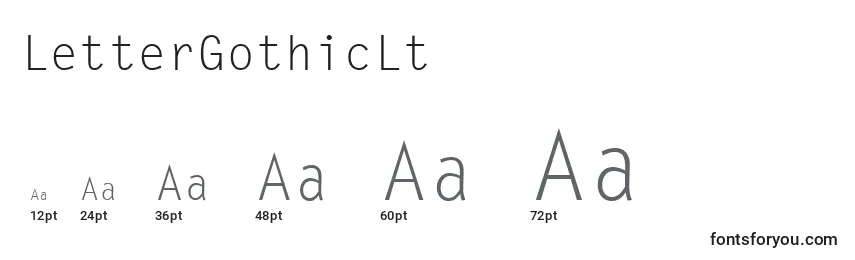 Размеры шрифта LetterGothicLt