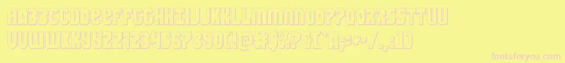 Warnation3D Font – Pink Fonts on Yellow Background