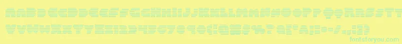 Balastaragrad-Schriftart – Grüne Schriften auf gelbem Hintergrund