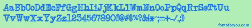 NeobulletinCollege Font – Blue Fonts on Green Background
