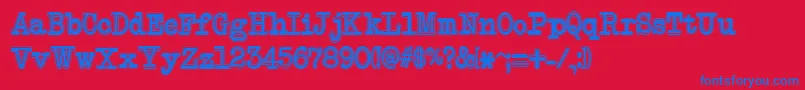 NeobulletinCollege Font – Blue Fonts on Red Background