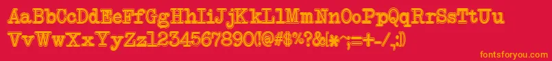 NeobulletinCollege Font – Orange Fonts on Red Background