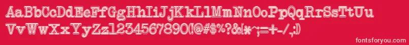 NeobulletinCollege-Schriftart – Rosa Schriften auf rotem Hintergrund