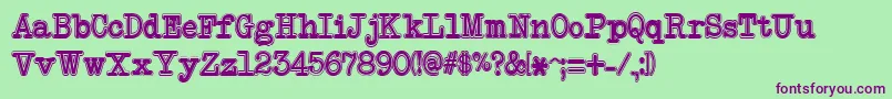 NeobulletinCollege Font – Purple Fonts on Green Background