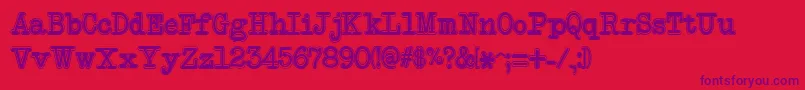 フォントNeobulletinCollege – 赤い背景に紫のフォント
