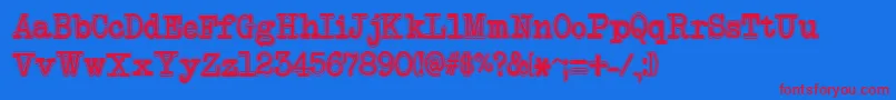 NeobulletinCollege Font – Red Fonts on Blue Background