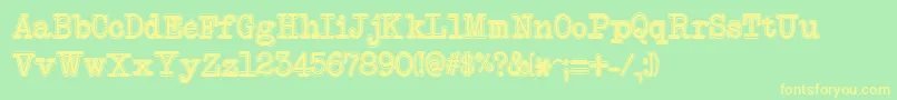 NeobulletinCollege Font – Yellow Fonts on Green Background