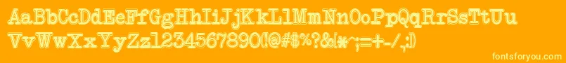 NeobulletinCollege Font – Yellow Fonts on Orange Background