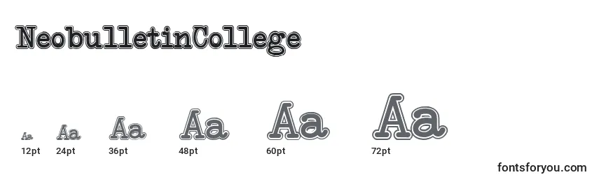 NeobulletinCollege Font Sizes