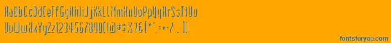 Devilshandshake-Schriftart – Blaue Schriften auf orangefarbenem Hintergrund