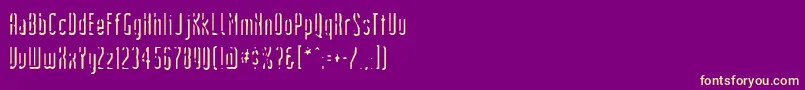 フォントDevilshandshake – 紫の背景に黄色のフォント