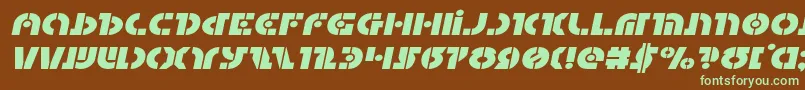 Questlokexpandital-fontti – vihreät fontit ruskealla taustalla