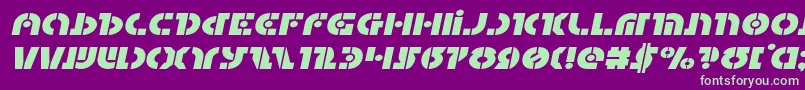 Шрифт Questlokexpandital – зелёные шрифты на фиолетовом фоне