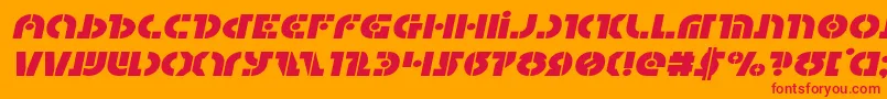 Questlokexpandital-Schriftart – Rote Schriften auf orangefarbenem Hintergrund