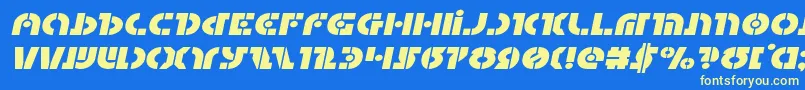 Шрифт Questlokexpandital – жёлтые шрифты на синем фоне