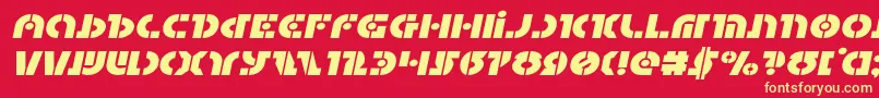 Questlokexpandital Font – Yellow Fonts on Red Background