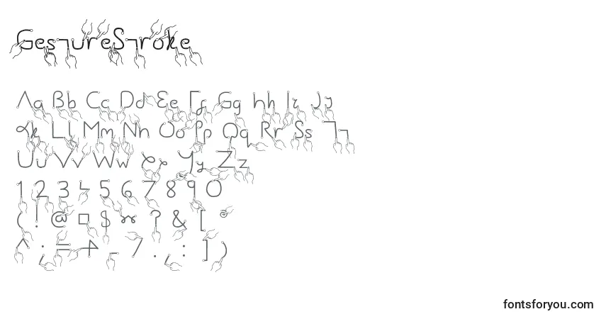 A fonte GestureStroke – alfabeto, números, caracteres especiais