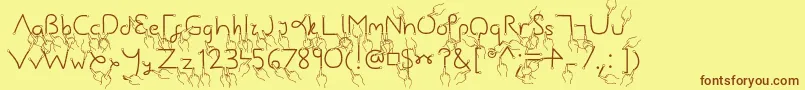 GestureStroke Font – Brown Fonts on Yellow Background