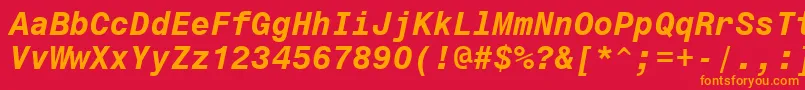 Más sobre la fuente Monospace821BoldItalicBt fuente Monospace821BoldItalicBt – Fuentes Naranjas Sobre Fondo Rojo