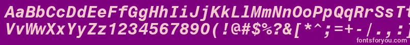 Monospace821BoldItalicBt Font – Pink Fonts on Purple Background