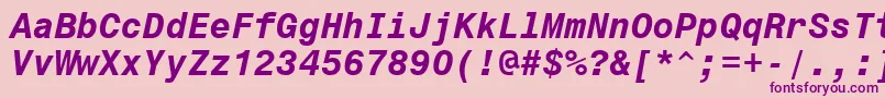 Шрифт Monospace821BoldItalicBt – фиолетовые шрифты на розовом фоне